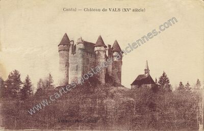 Carte postale ancienne Chateau de Val — Lanobre (Cantal)
