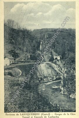 Carte postale ancienne Gorges de la Cere — Laroquebrou (Cantal)