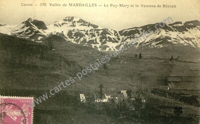 Carte postale ancienne Vallee de Mandailles — Lascelle (Cantal)