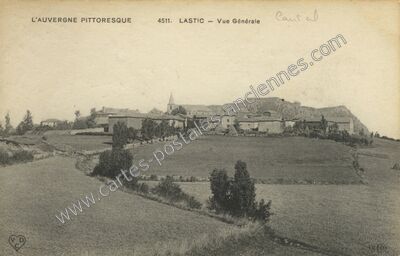 Carte postale ancienne Vue Générale — Lastic (Cantal)