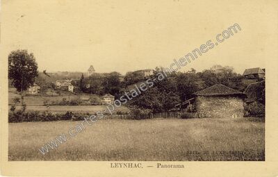 Carte postale ancienne Panorama — Leynhac (Cantal)