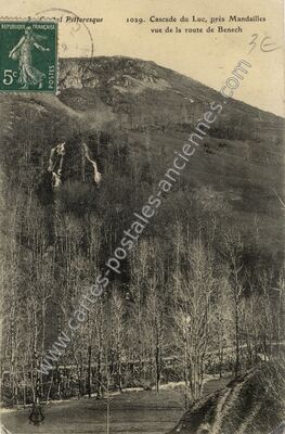 Carte postale ancienne Cascade de Luc — Mandailles-Saint-Julien (Cantal)