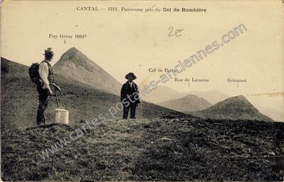 Carte postale ancienne Col de la Rombiere — Mandailles-Saint-Julien (Cantal)