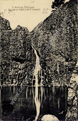 Carte postale ancienne Cascade du Saillant — Marcenat (Cantal)