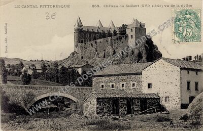 Carte postale ancienne Chateau du Saillant — Marcenat (Cantal)