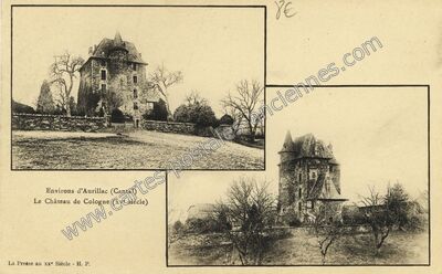 Carte postale ancienne Chateau de Cologne — Naucelles (Cantal)
