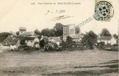 Carte postale ancienne Vue Générale — Naucelles (Cantal)