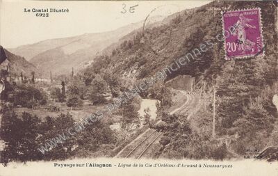 Carte postale ancienne l'Allagnon — Neussargues-Moissac (Cantal)