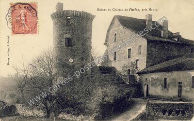 Carte postale ancienne Ruines du Château de Parlan — Parlan (Cantal)