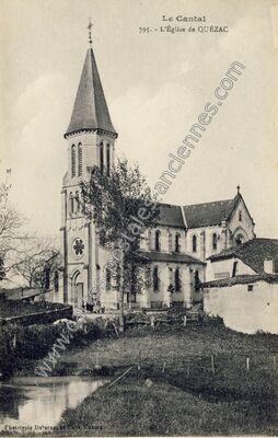 Carte postale ancienne L'Église — Quézac (Cantal)