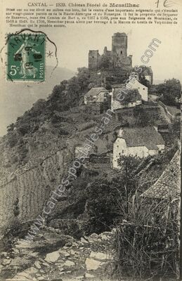Carte postale ancienne Chateau de Messillac — Raulhac (Cantal)