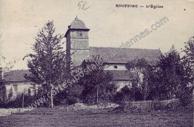 Carte postale ancienne L'Église — Rouffiac (Cantal)