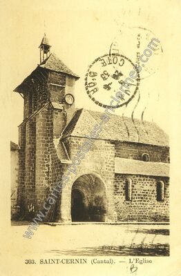 Carte postale ancienne L'Eglise — Saint-Cernin (Cantal)