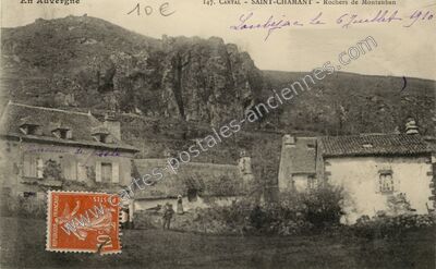 Carte postale ancienne Rochers de Montauban — Saint-Chamant (Cantal)
