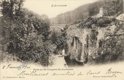 Carte postale ancienne St Cirgues — Saint-Cirgues-de-Jordanne (Cantal)
