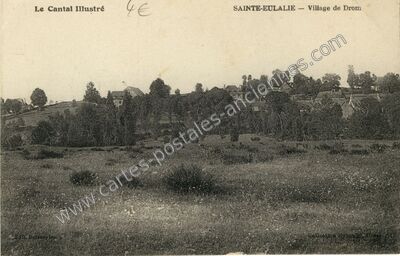 Carte postale ancienne Village de Drom — Sainte-Eulalie (Cantal)
