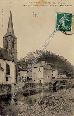 Carte postale ancienne Pont Saint-Odilon — Saint-Flour (Cantal)