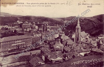 Carte postale ancienne Vue générale prise de la Croix — Saint-Flour (Cantal)