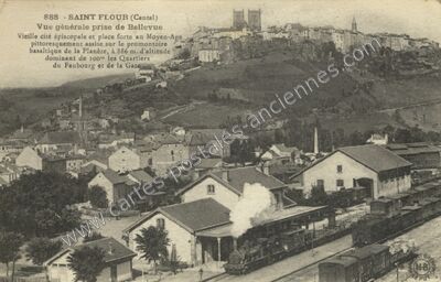 Carte postale ancienne Vue générale prise de Bellevue — Saint-Flour (Cantal)
