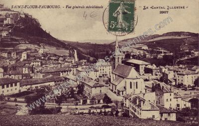 Carte postale ancienne Vue générale méridionale — Saint-Flour (Cantal)
