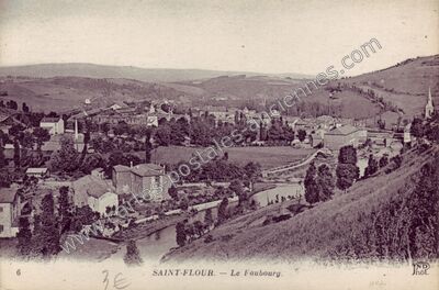 Carte postale ancienne Le Faubourg — Saint-Flour (Cantal)