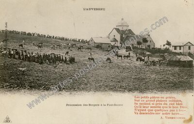 Carte postale ancienne Font Sainte — Saint-Hippolyte (Cantal)