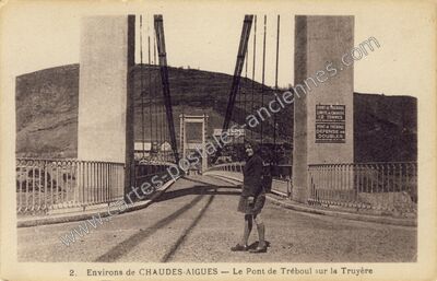 Carte postale ancienne Pont de Treboul — Sainte-Marie (Cantal)