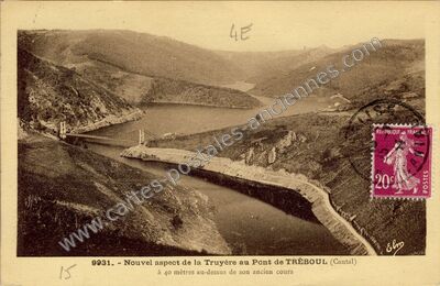 Carte postale ancienne Pont de Treboul — Sainte-Marie (Cantal)