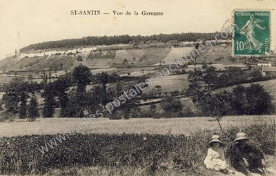 Carte postale ancienne St Santin — Saint-Santin-de-Maurs (Cantal)