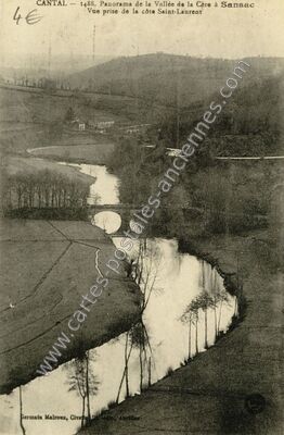 Carte postale ancienne Pont des Escures — Sansac-de-Marmiesse (Cantal)