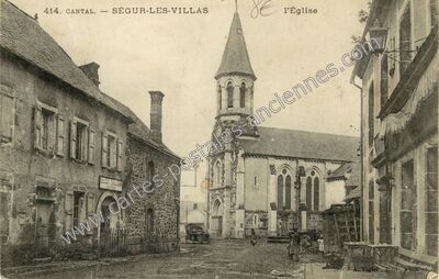 Carte postale ancienne L'Église — Ségur-les-Villas (Cantal)