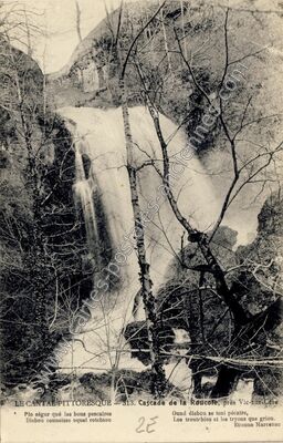 Carte postale ancienne Cascade de la Roucolle — Thiézac (Cantal)