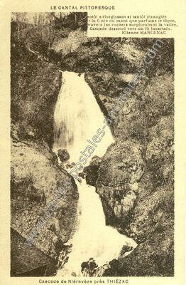 Carte postale ancienne Cascade de Niereveze — Thiézac (Cantal)