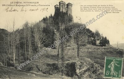 Carte postale ancienne Chateau d'Anjony — Tournemire (Cantal)