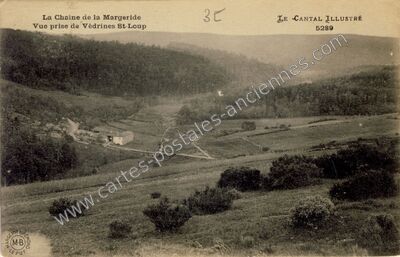 Carte postale ancienne La Chaîne de la Margeride — Védrines-Saint-Loup (Cantal)
