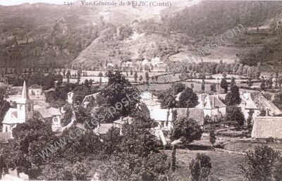Carte postale ancienne Vue Générale — Velzic (Cantal)