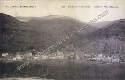 Carte postale ancienne Vallée de Mandailles - Vue Générale — Velzic (Cantal)