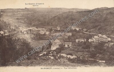 Carte postale ancienne Vue Générale — Saint-Poncy (Cantal)