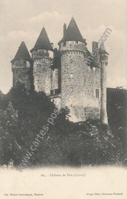 Carte postale ancienne Chateau de Val — Lanobre (Cantal)