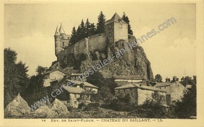 Carte postale ancienne Chateau de Saillant — Andelat (Cantal)