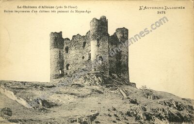 Carte postale ancienne Chateau d'Alleuze — Alleuze (Cantal)