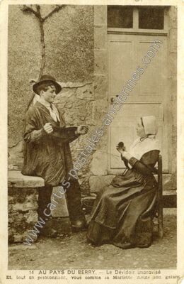 Carte postale ancienne au pays du berry — Non Localisée (Cher)