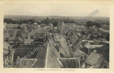 Carte postale ancienne Vue générale — Aubigny-sur-Nère (Cher)
