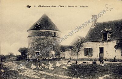 Carte postale ancienne Ferme du Colombier — Châteauneuf-sur-Cher (Cher)