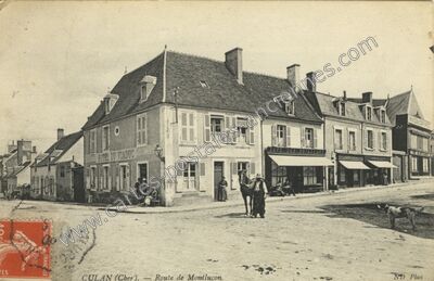 Carte postale ancienne Route de Montluçon — Culan (Cher)