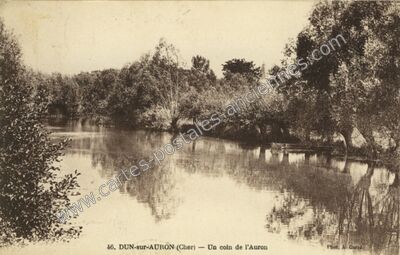 Carte postale ancienne Un coin de l'Auron — Dun-sur-Auron (Cher)