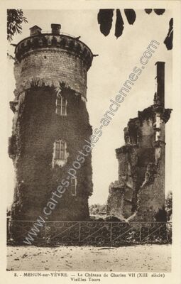 Carte postale ancienne Le Château de Charles VII (XIIIe siècle) Vieilles Tours — Mehun-sur-Yèvre (Cher)