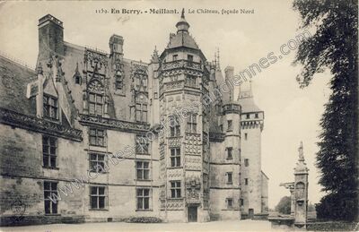 Carte postale ancienne Le Château, façade Nord — Meillant (Cher)