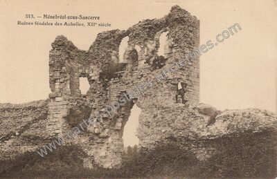 Carte postale ancienne Ruines féodales des Aubelles, XII° siècle — Ménétréol-sous-Sancerre (Cher)