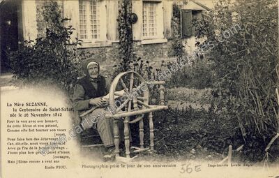 Carte postale ancienne La Mère SUZANNE, la Centenaire — Saint-Satur (Cher)